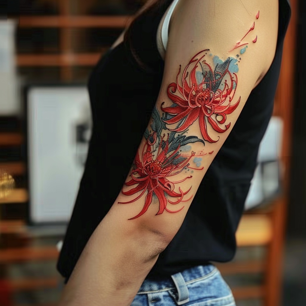 彼岸花纹身图案：开在生死之间的赤色妖花