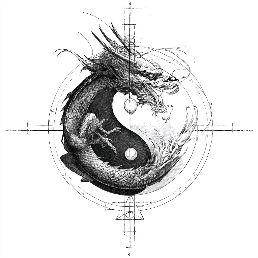 八卦图+龙手稿